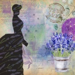 1800 vintage woman lavender poster
