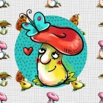 Funny Mushroom Cartoon Character