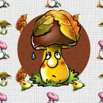 Funny Mushroom Cartoon Character