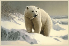 Polar Bear Vintage Art