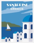 Santorini, Greece Travel Poster