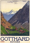 Poster de călătorie de epocă Elveția