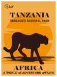 Tanzanie Afrika cestovní plakát