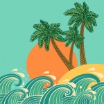 Tropical Island Sun Waves