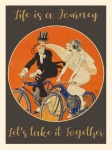Vintage kerékpáros pár poszter