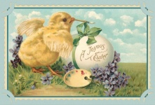 Carte de poussin de Pâques Vintage