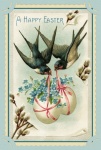 Vintage Easter Eggs Bird Card