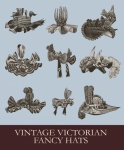 Conjunto de sombreros victorianos vintag
