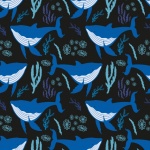 Whale Pattern Wallpaper Background