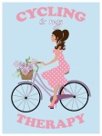 Vrouw fietsen motiverende poster
