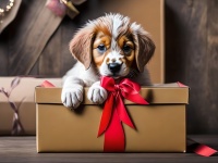 Câine și cadou
