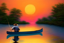 Pesca ao pôr do sol 304