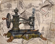 Ilustración máquina de coser vintage