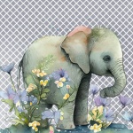 Elefánt akvarell illusztráció
