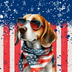 Amerika USA Patriotischer Hund