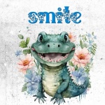 Smiling Alligator Watercolor