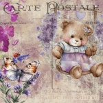 Carte Postale Teddy Bear Lavande