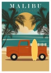 Cestovní plakát Malibu Kalifornie