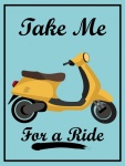 Moped Scooter Retro plakát