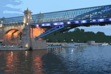 Night view of pushinsky bridge