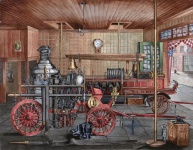 Vintage Fire Station Illustration