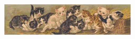 Vintage Art Cats Kittens