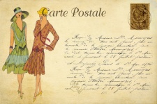 Carte poștală de epocă Fashion Woman