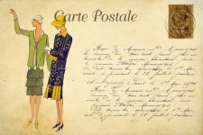 Carte poștală de epocă Fashion Woman