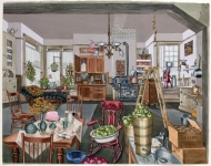 Illustrazione di cucina rurale d'epo