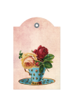 Vintage teáscsésze rózsák címke