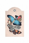 Vintage viktoriánus pillangók címke