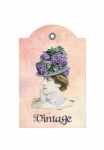 Vintage viktoriánus nő címke