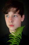 Young man, teenager, branch, fern