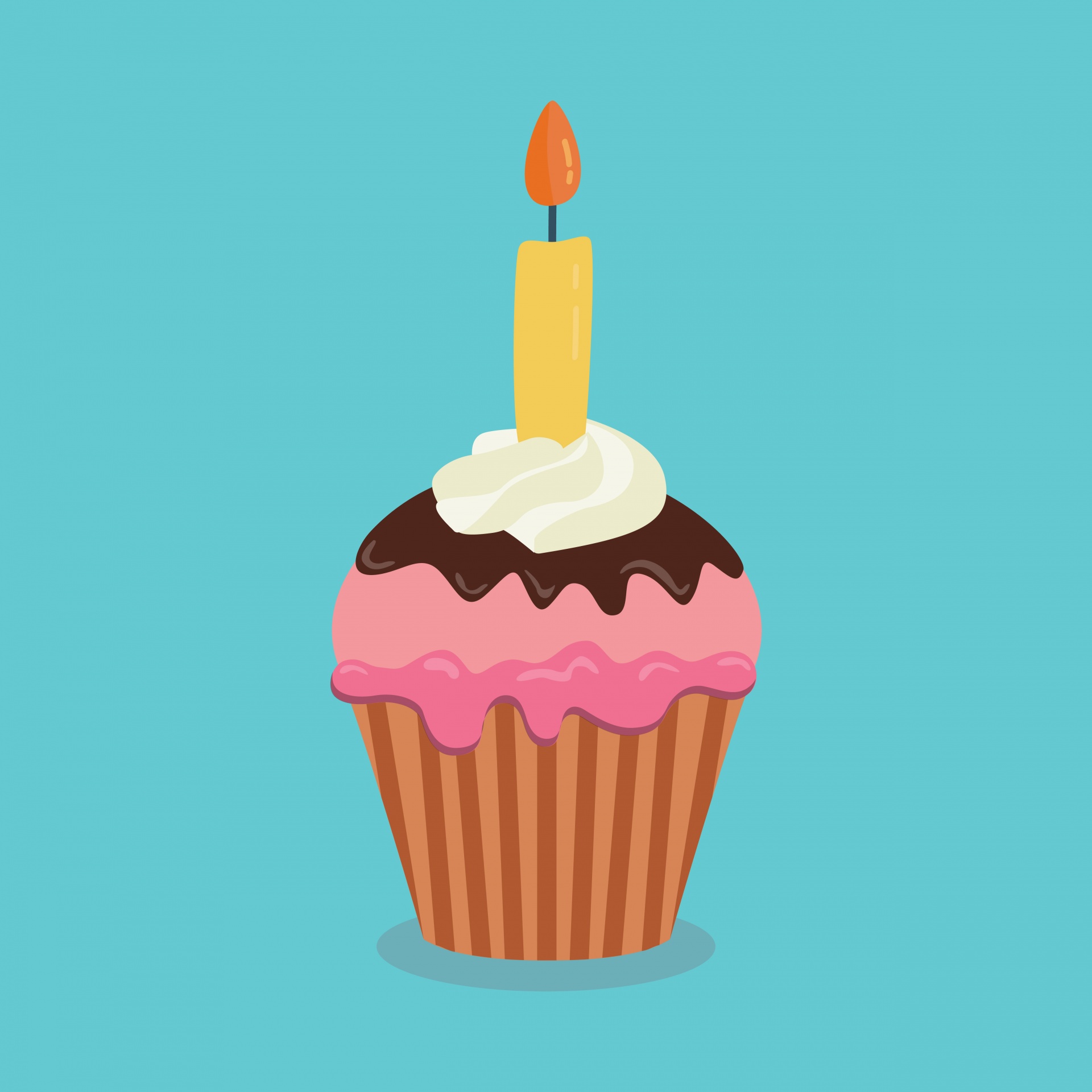Cupcake With Candle Free Stock Photo - Public Domain Pictures