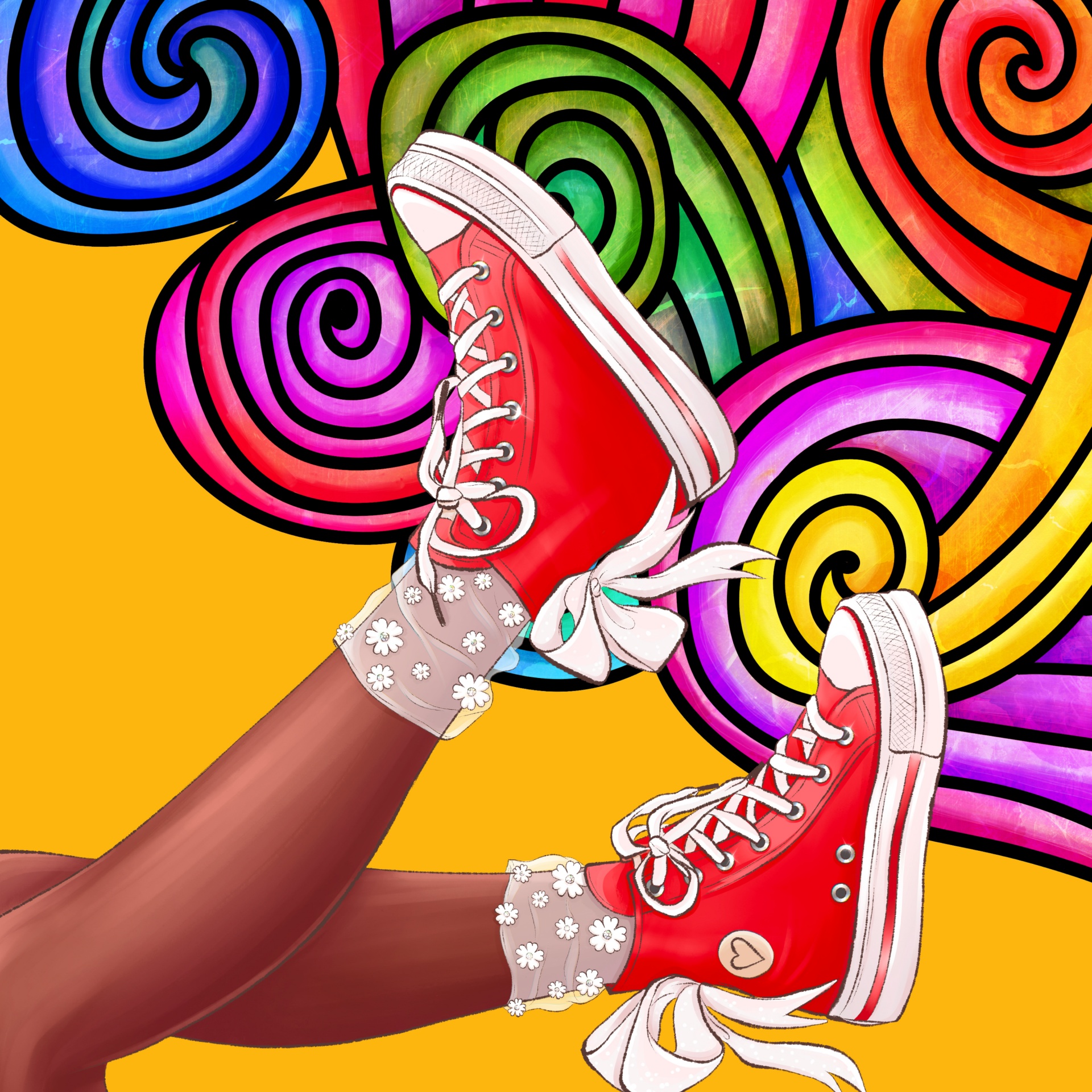 Red Sneakers Doodle Art Free Stock Photo - Public Domain Pictures