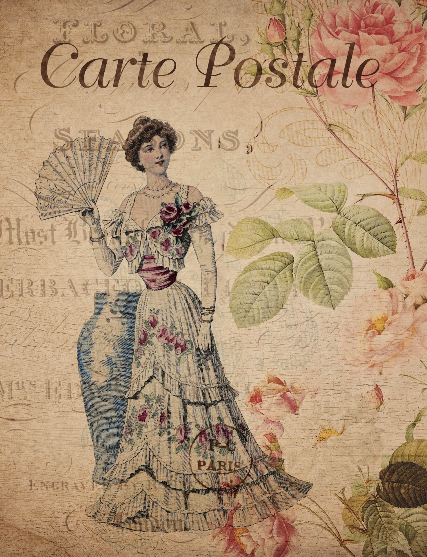 Vintage Victorian Postcard Woman Free Stock Photo - Public Domain Pictures