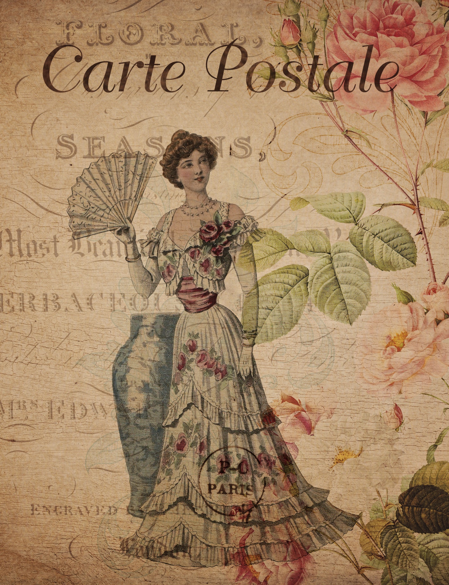 Vintage Victorian Postcard Woman Free Stock Photo - Public Domain Pictures