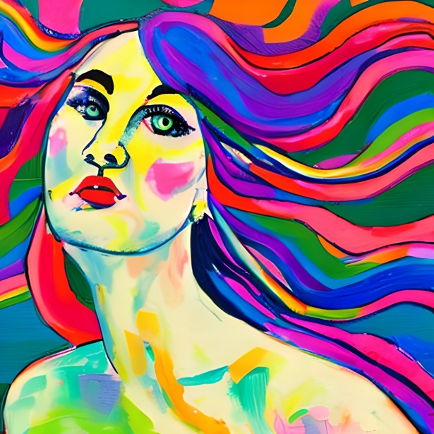 Colorful Abstract Woman Face Free Stock Photo - Public Domain Pictures