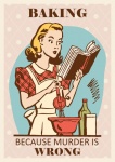 Cartel vintage de mujer horneando