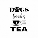 Psy książki znak kaligrafii herbaty