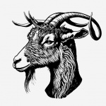 Иллюстрация портрета головы козла