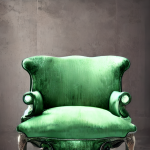 Viejo, verde, silla, plano de fondo
