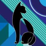 Geometric Abstract Cat Illustration