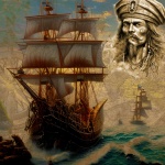 Pirate and ship