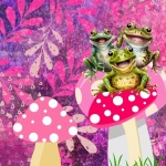 Funny frog family