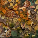 Hojas de otoño y caracoles