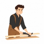 Hombre trabajando en madera