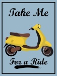 Moped Scooter Retro plakát