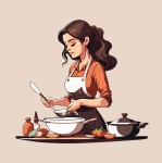 Femeie care gătește mâncare