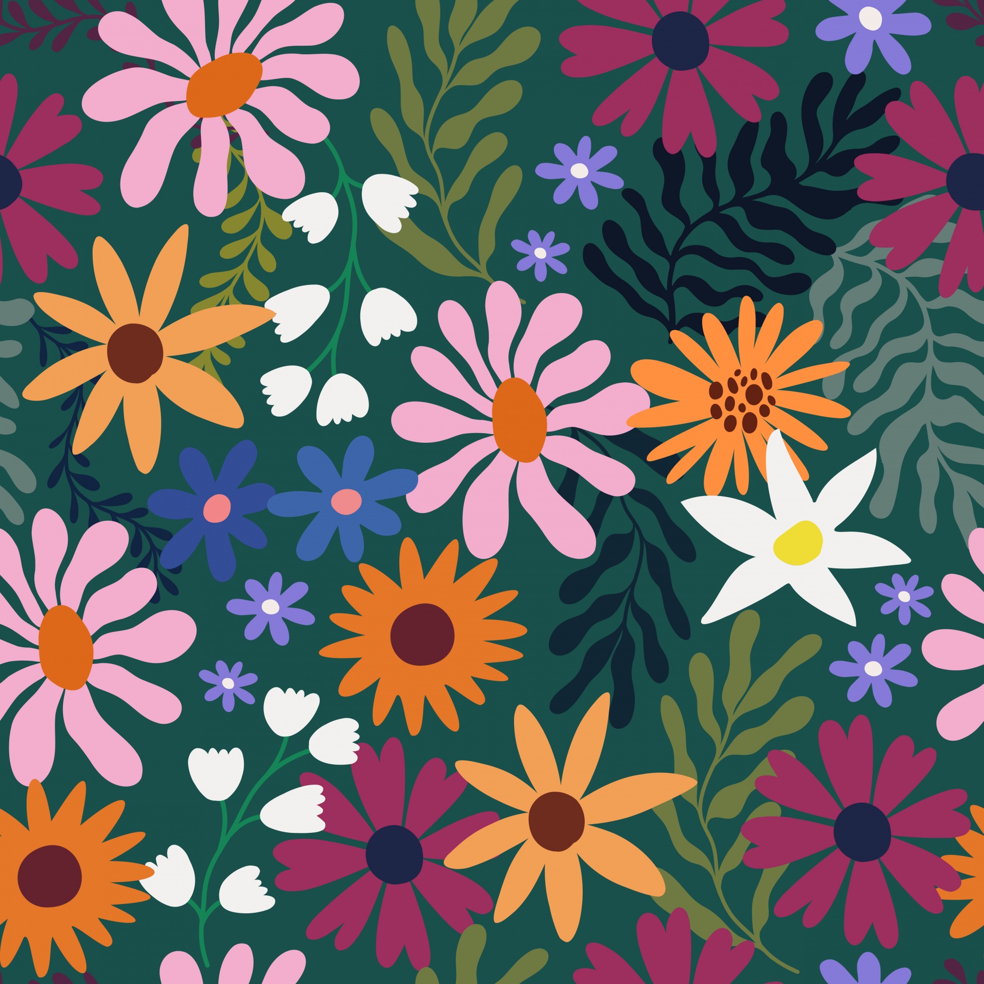 Floral Flowers Background Pattern Free Stock Photo - Public Domain Pictures